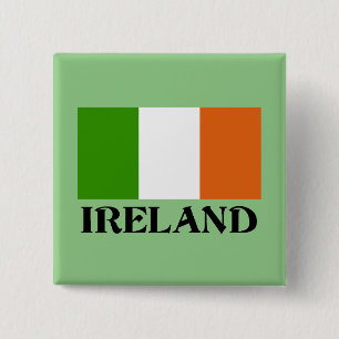Vlag van Ierland Vierkante Button 5,1 Cm