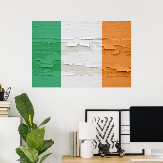 Vlag van Ierland Weathered Poster (Thuiskantoor)