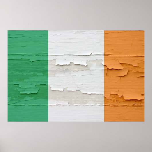 Vlag van Ierland Weathered Poster (Voorkant)