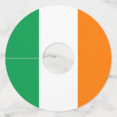 Vlag van Ierland Wijnglaslabel (Voorkant)