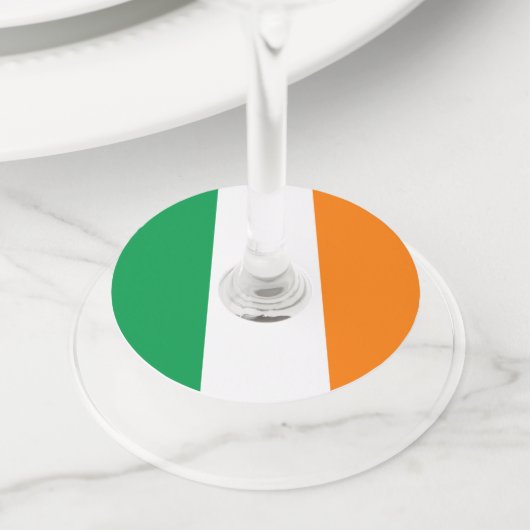 Vlag van Ierland Wijnglaslabel (Dichtbij)