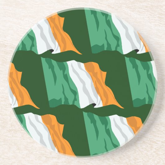 Vlag van Ierland zandsteen onderzetter (Voorkant)