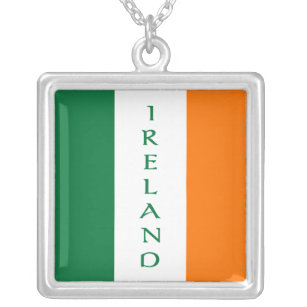Vlag van Ierland Zilver Vergulden Ketting