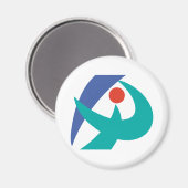 Vlag van Iga, Mie, Japan Magneet (Voorkant / Achterkant)