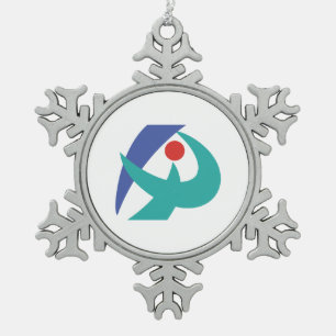 Vlag van Iga, Mie, Japan Tin Sneeuwvlok Ornament