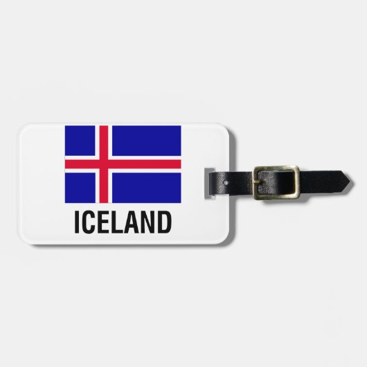 VLAG VAN IJSLAND BAGAGELABEL (Voorkant horizontaal)
