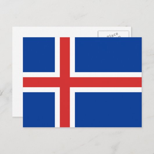 Vlag van IJsland Briefkaart (Voorkant / Achterkant)