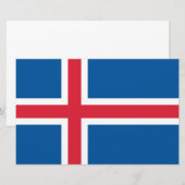 Vlag van IJsland Briefpapier (Voorkant / Achterkant)