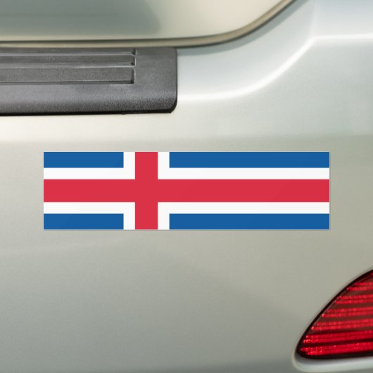 Vlag van IJsland Bumpersticker (Op auto)