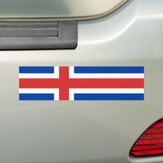 Vlag van IJsland Bumpersticker (Op auto)