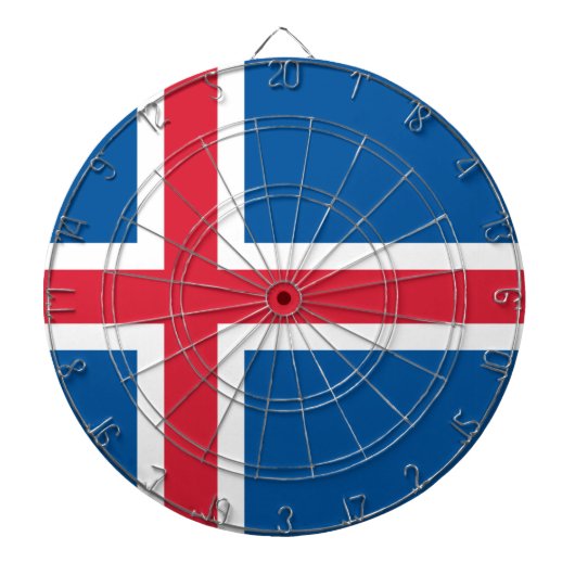 Vlag van IJsland Dartbord (Voorkant)