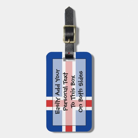 Vlag van IJsland - Easy ID Personal Bagagelabel (Voorkant verticaal)