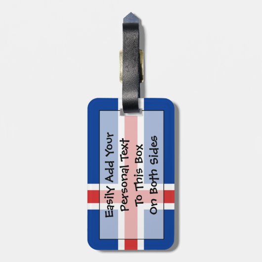 Vlag van IJsland - Easy ID Personal Bagagelabel (Achterkant verticaal)