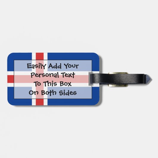 Vlag van IJsland - Easy ID Personal Bagagelabel (Achterkant horizontaal)