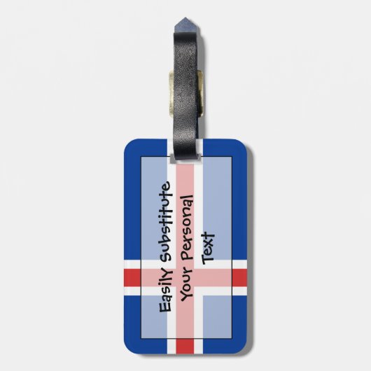 Vlag van IJsland - Easy ID Personal Bagagelabel (Achterkant verticaal)