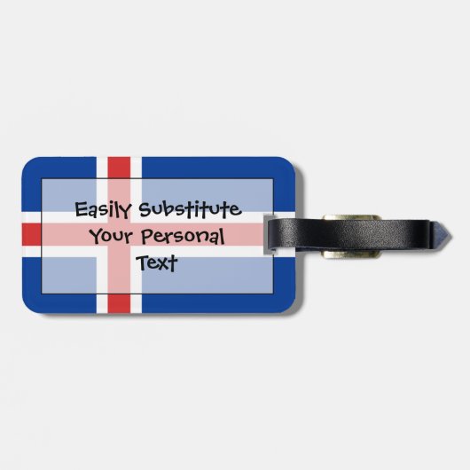 Vlag van IJsland - Easy ID Personal Bagagelabel (Achterkant horizontaal)