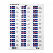 Vlag van IJsland Etiket (Full Sheet)