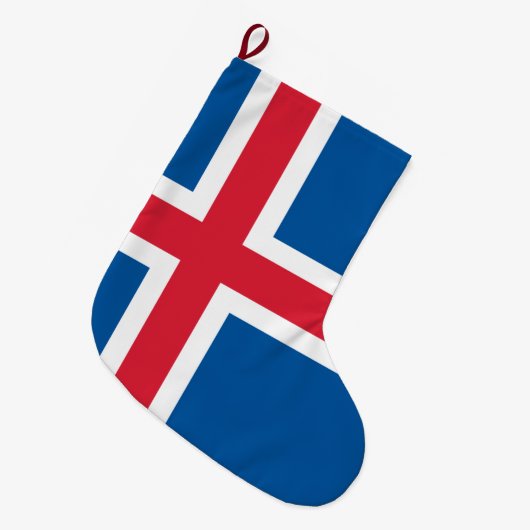 Vlag van IJsland Grote Kerstsok (Voorkant (Hangend))