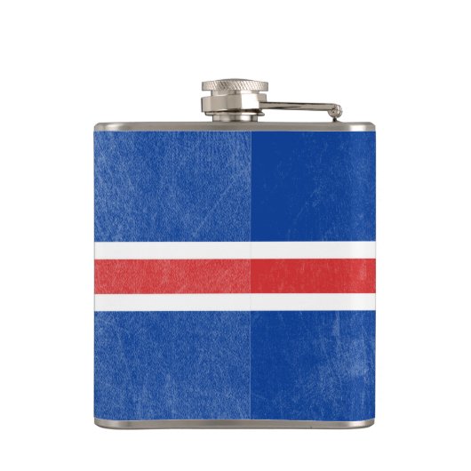 Vlag van IJsland Grunge Heupfles (Achterkant)