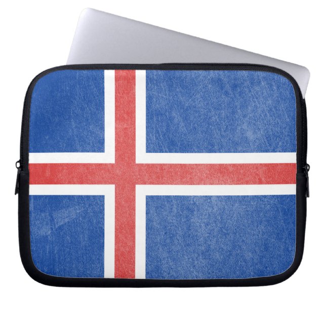 Vlag van IJsland Grunge Laptop Sleeve (Voorkant)