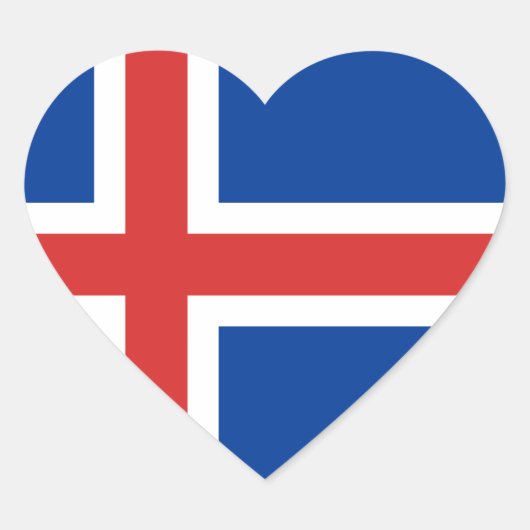 Vlag van IJsland Hart Sticker (Voorkant)