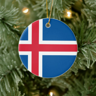 Vlag van IJsland Keramisch Ornament