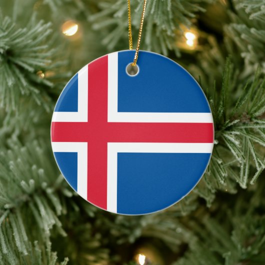 Vlag van IJsland Keramisch Ornament (Boom)