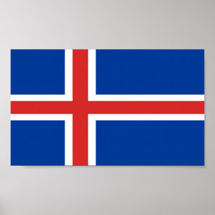Vlag van IJsland Poster