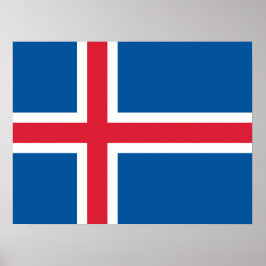 Vlag van IJsland Poster