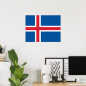 Vlag van IJsland Poster (Thuiskantoor)