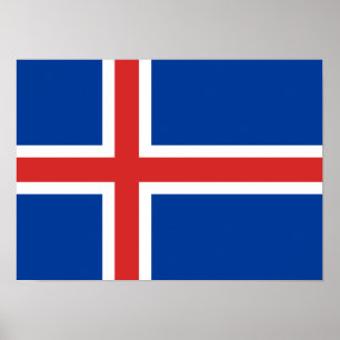 Vlag van IJsland Poster