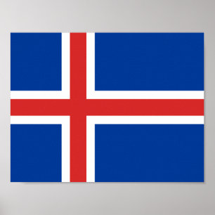 Vlag van IJsland Poster