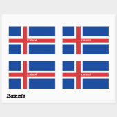 Vlag van IJsland Rechthoekige Sticker (Vel)