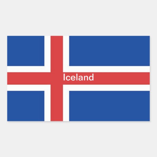 Vlag van IJsland Rechthoekige Sticker (Voorkant)