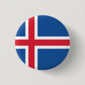 Vlag van IJsland Ronde Button 3,2 Cm (Voorkant)