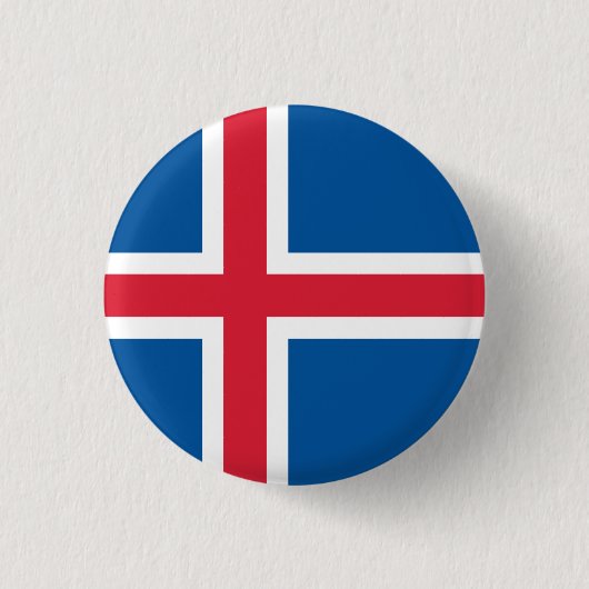 Vlag van IJsland Ronde Button 3,2 Cm (Voorkant)
