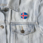 Vlag van IJsland Ronde Button 3,2 Cm (In situ)