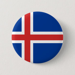 Vlag van IJsland Ronde Button 5,7 Cm