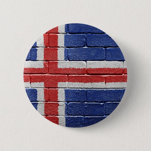 Vlag van IJsland Ronde Button 5,7 Cm (Voorkant)