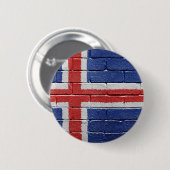 Vlag van IJsland Ronde Button 5,7 Cm (Voorkant /achterkant)