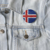 Vlag van IJsland Ronde Button 5,7 Cm (In situ)