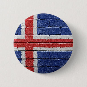 Vlag van IJsland Ronde Button 5,7 Cm