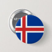 Vlag van IJsland Ronde Button 5,7 Cm (Voorkant /achterkant)