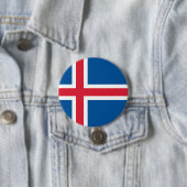 Vlag van IJsland Ronde Button 7,6 Cm (In situ)