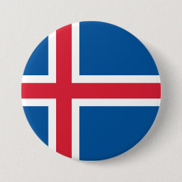 Vlag van IJsland Ronde Button 7,6 Cm