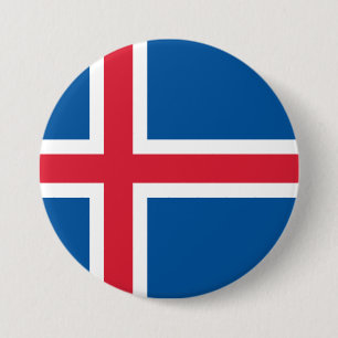 Vlag van IJsland Ronde Button 7,6 Cm