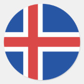 Vlag van IJsland Ronde Sticker (Voorkant)