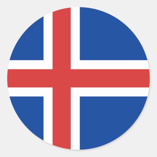 Vlag van IJsland Ronde Sticker (Voorkant)