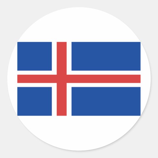 Vlag van IJsland Ronde Sticker (Voorkant)