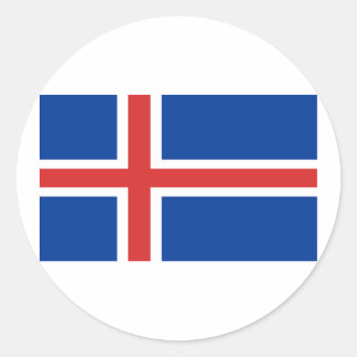 Vlag van IJsland Ronde Sticker